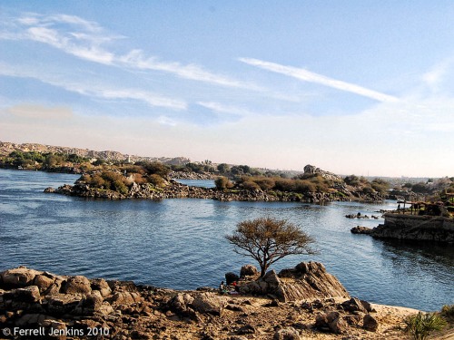 The first cataract of the Nile at Aswan. Photo by Ferrell Jenkins.