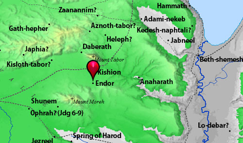 Map showing location of En-Dor. Courtesy of BibleAtlas.org.
