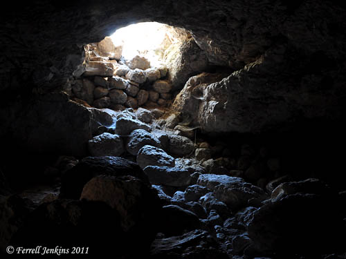 View north from interior of the Cave of Adullam. Photo by Ferrell Jenkins.