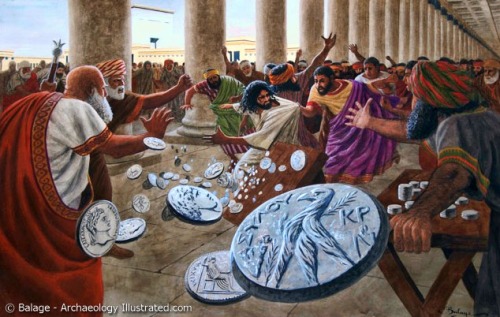 Jesus and the Money Changers. Balage Balogh, Archaeology Illustrated.
