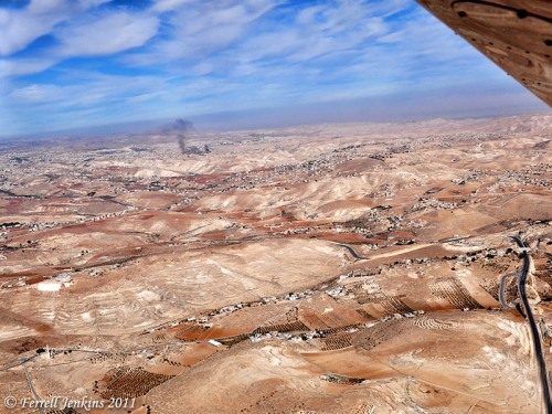 View east toward the Dead Sea and the the land of Moab in Jordan from over the Herodium. Photo by Ferrell Jenkins.