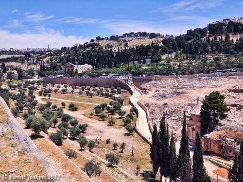 View of Kidron Valley from SE corner of Temple Mount. Photo by Ferrell Jenkins.