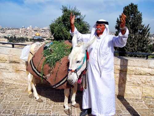 An "actor" on the Mount of Olives. Photo by Ferrell Jenkins.