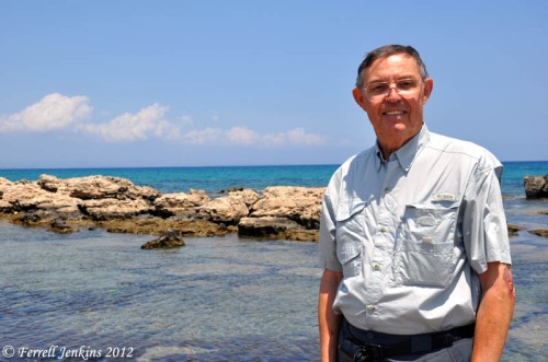 Ferrell Jenkins at the ancient port of Salamis.