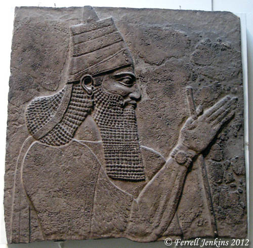 Tiglath-Pileser III, king of Assyria, from Nimrud's central palace. Now displayed in the British Museum. Photo by Ferrell Jenkins.