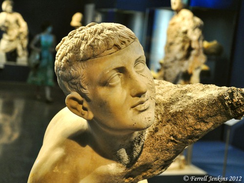 Statue of a boy from the Antikythera shipwreck. Photo by Ferrell Jenkins.