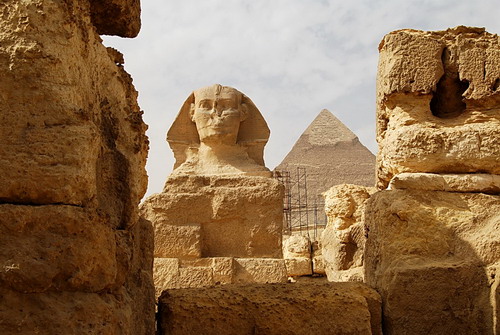 The sphinx and the pyramid of Cheops. Photo by Ferrell Jenkins.