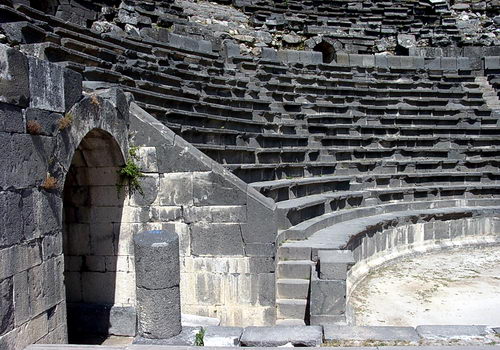 The basalt theater at Umm Queis. Photo by Ferrell Jenkins.