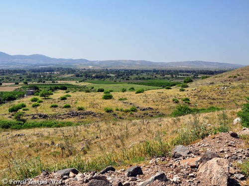 View NW from Omrit of the northern Hula Valley. Photo by Ferrell Jenkins.