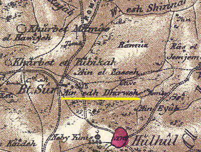 Portion of Survey of Western Palestine map. Courtesty of BiblePlaces.com.