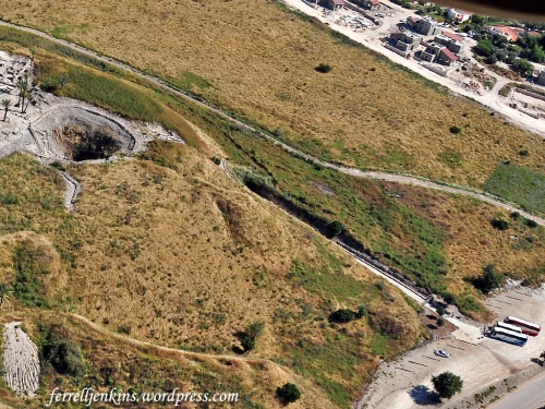 Aerial view of the Megiddo water system. Photo by Ferrell Jenkins.