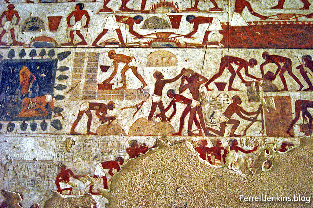 Brick Making from the Tomb of Rekhmire in the Valley of the Nobles. Photo: ferrelljenkins.blog.