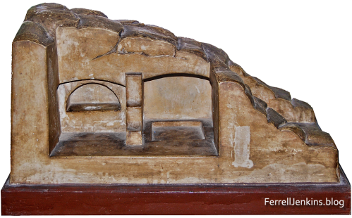 Model of the tomb at the Church of the Holy Sepulchre. From the Franciscian Museum, Jerusalem.