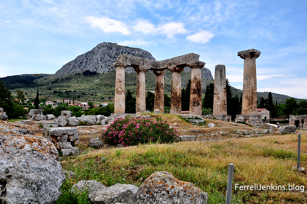 Ruins of the Temple of Apollo at Corinth, a city where Apostle Paul preached (Acts 18).
